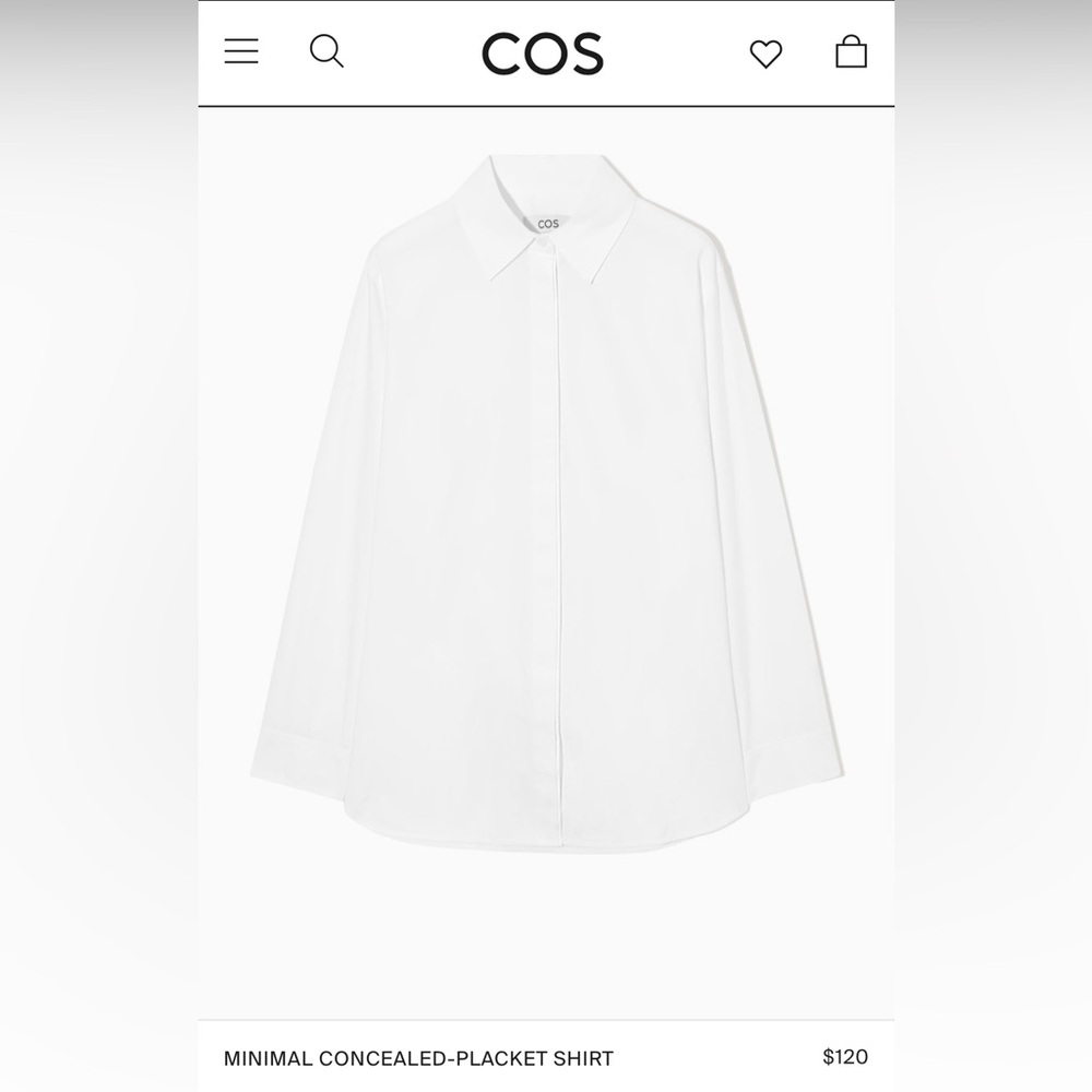 COS concealed button oversized shirt